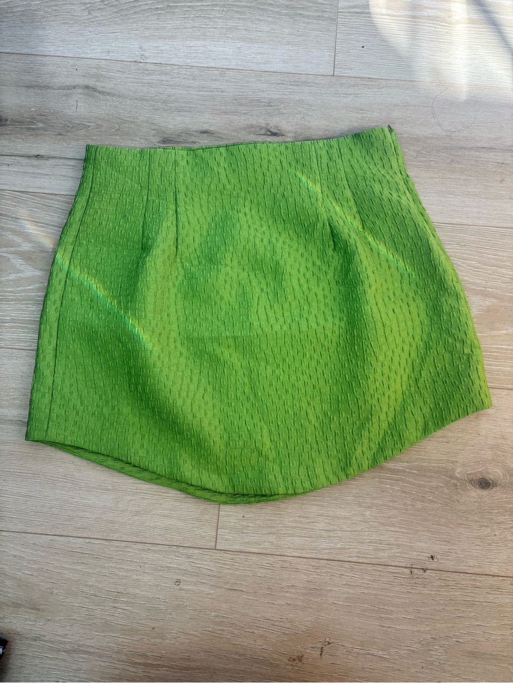 Zara Textured cool girl Green Mini Skirt